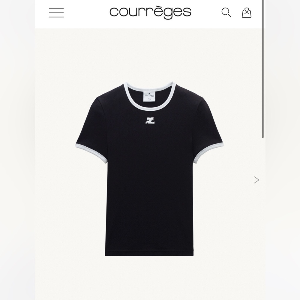 Courreges black bumpy contrast t shirt